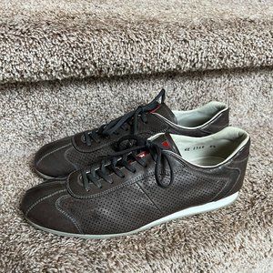 PRADA Men's Olive Casual Sports Leather Shoes